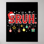 Bruh Funny Christmas Red Plaid Teens Boys Kids Xma Poster (Vorne)
