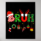 Bruh Funny Christmas Red Plaid Teens Boys Kids Xma Poster (Vorne)