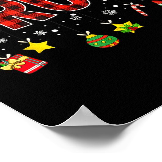 Bruh Funny Christmas Red Plaid Teens Boys Kids Xma Poster (Ecke)