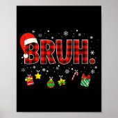 Bruh Funny Christmas Red Plaid Teens Boys Kids Xma Poster (Vorne)