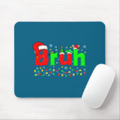 Bruh Funny Christmas Santa Hat Teens Boys Kids Xma Mousepad (Mit Mouse)