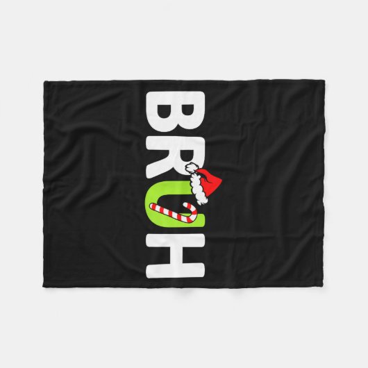 Bruh Funny Christmas Santa Teens Boys Kids Xmas Pa Fleecedecke (Vorderseite (Horizontal))