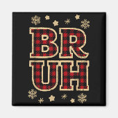 Bruh Funny Christmas Teens Boys Kids Xmas Pajamas Magnet (Vorne)