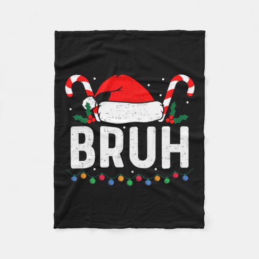 Bruh Funny Christmas Teens Boys Kinder Kinder Xmas Fleecedecke (Vorderseite)