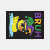 Bruh Funny Duck Mardi Gras Rubber Duck with Jester Fleecedecke (Vorderseite (Horizontal))