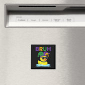 Bruh Funny Duck Mardi Gras Rubber Duck with Jester Magnet (In Situ (Geschirrspüler))