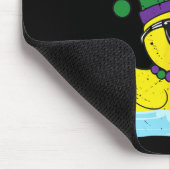 Bruh Funny Duck Mardi Gras Rubber Duck with Jester Mousepad (Ecke)