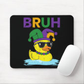 Bruh Funny Duck Mardi Gras Rubber Duck with Jester Mousepad (Mit Mouse)