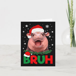 Bruh Funny Moo Deng Teens Boys Kids Christmas Paja Karte