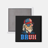 Bruh Funny Patriotic Uncle Sam 4. Juli Men Boy Magnet (Vorderseite/Rückseite)