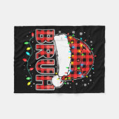 Bruh Funny Santa Hat Lights Christmas Fleecedecke (Vorderseite (Horizontal))