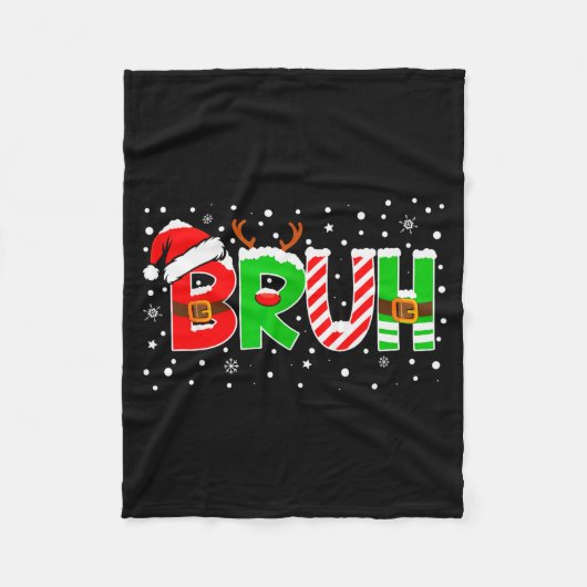 Bruh Funny Saying Bro Teens Boys Kids Christmas Pa Fleecedecke (Vorderseite)