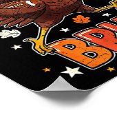 Bruh Funny Thanksgiving Turkey Gobble Football Boy Poster (Ecke)
