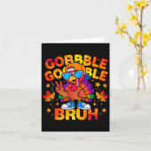 Bruh Funny Thanksgiving Turkey Gobble Outfit Boys Karte (Gelbe Blume)