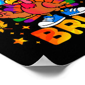 Bruh Funny Thanksgiving Turkey Gobble Outfit Boys Poster (Ecke)