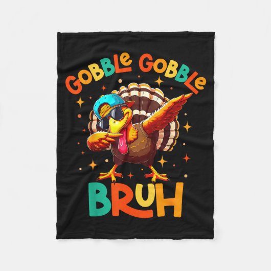 Bruh Funny Thanksgiving Turkey Gobble Shirt Boys G Fleecedecke (Vorderseite)