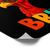 Bruh Funny Thanksgiving Turkey Gobble Shirt Boys G Poster (Ecke)