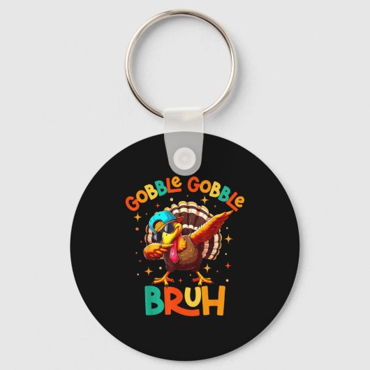 Bruh Funny Thanksgiving Turkey Gobble Shirt Boys G Schlüsselanhänger (Vorderseite)
