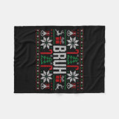 Bruh Funny Ugly Christmas Teens Boys Kids Xmas Paj Fleecedecke (Vorderseite (Horizontal))