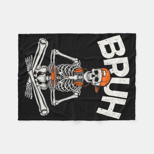 Bruh Gamer Skeleton Halloween Video Game Controlle Fleecedecke (Vorderseite (Horizontal))