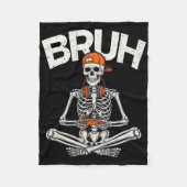 Bruh Gamer Skeleton Halloween Video Game Controlle Fleecedecke (Vorderseite)