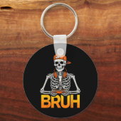 Bruh Gamer Skeleton Halloween Video Game Controlle Schlüsselanhänger (Vorderseite)