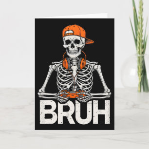 Bruh Gamer Skelett Halloween Videospiel Controller Karte