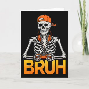 Bruh Gamer Skelett Halloween Videospiel Controller Karte