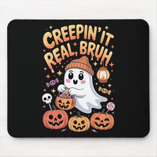 Bruh Geist Halloween Süßer Geist Süßigkeiten oder Mousepad (Vorne)
