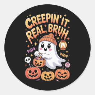 Bruh Geist Halloween Süßer Geist Trick Or Treat Ki Runder Aufkleber
