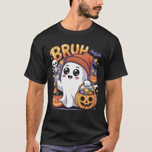 Bruh Ghost freut sich Halloween Trick oder Treat P T-Shirt (Vorderseite)