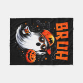 Bruh Ghost Halloween Cute Ghost Trick Or Treat Can Fleecedecke (Vorderseite (Horizontal))