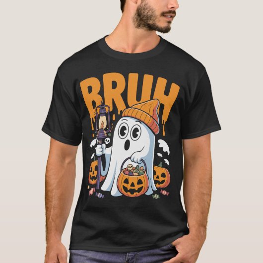 Bruh Ghost Halloween Niedlich Ghost-Kostüm für das T-Shirt (Vorderseite)