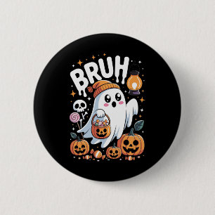 Bruh Ghost Halloween Niedlich Ghost Trick oder Tre Button