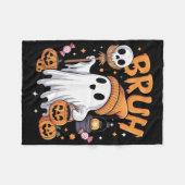 Bruh Ghost Halloween Niedlich Ghost Trick oder Tre Fleecedecke (Vorderseite (Horizontal))