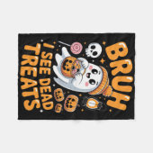 Bruh Ghost Halloween Niedlich Ghost Trick oder Tre Fleecedecke (Vorderseite (Horizontal))