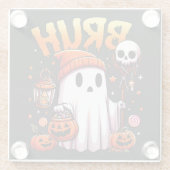 Bruh Ghost Halloween Niedlich Ghost Trick oder Tre Glasuntersetzer (Rückseite)