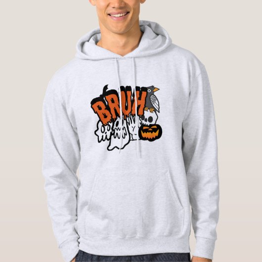 Bruh Ghost Halloween Niedlich Ghost Trick oder Tre Hoodie (Vorderseite)