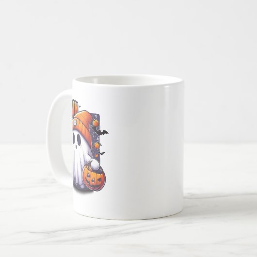Bruh Ghost Halloween Niedlich Ghost Trick oder Tre Kaffeetasse (Vorderseite Links)