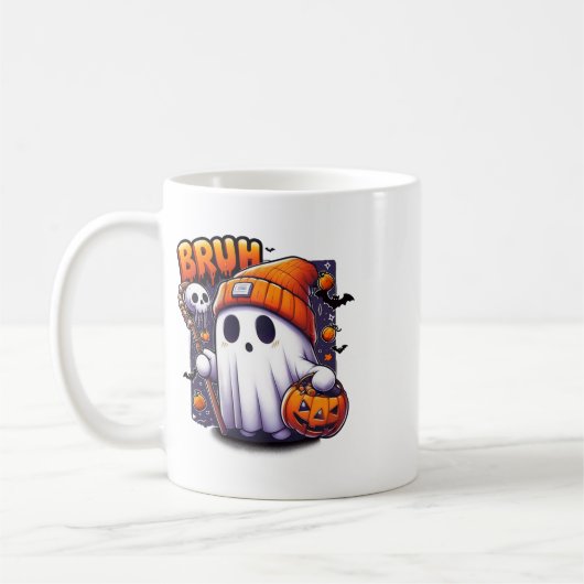 Bruh Ghost Halloween Niedlich Ghost Trick oder Tre Kaffeetasse (Links)