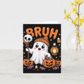 Bruh Ghost Halloween Niedlich Ghost Trick oder Tre Karte (Gelbe Blume)