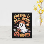 Bruh Ghost Halloween Niedlich Ghost Trick oder Tre Karte (Gelbe Blume)