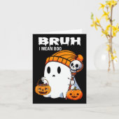 Bruh Ghost Halloween Niedlich Ghost Trick oder Tre Karte (Gelbe Blume)
