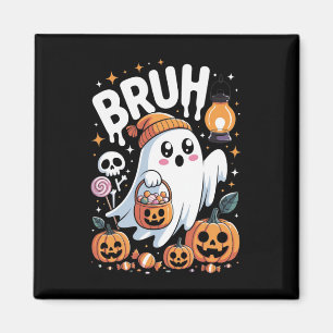 Bruh Ghost Halloween Niedlich Ghost Trick oder Tre Magnet