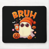 Bruh Ghost Halloween Niedlich Ghost Trick oder Tre Mousepad (Vorne)