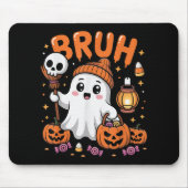 Bruh Ghost Halloween Niedlich Ghost Trick oder Tre Mousepad (Vorne)