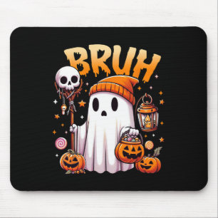 Bruh Ghost Halloween Niedlich Ghost Trick oder Tre Mousepad