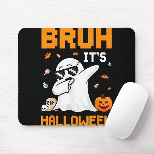 Bruh Ghost Halloween Niedlich Ghost Trick oder Tre Mousepad (Mit Mouse)