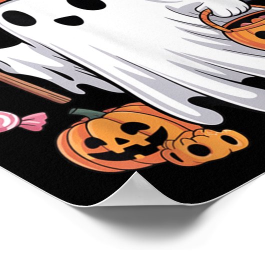 Bruh Ghost Halloween Niedlich Ghost Trick oder Tre Poster (Ecke)