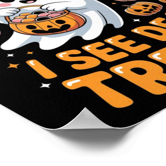 Bruh Ghost Halloween Niedlich Ghost Trick oder Tre Poster (Ecke)
